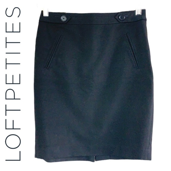 ANN Taylor Loft Black Ponte Pencil Skirt Size 2P - Picture 1 of 15